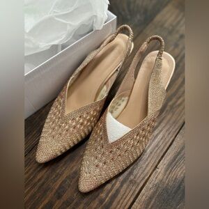 Elegant Gold Slingback Women's Shoes